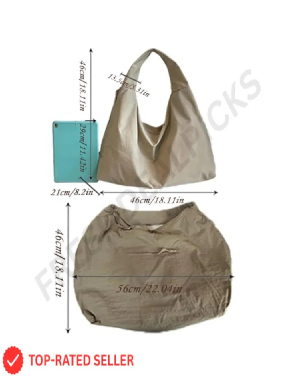 Nylon Slouchy Hobo Tote Bag Women Large Capacity Crossbody Shoulder Handbag